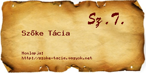 Szőke Tácia névjegykártya